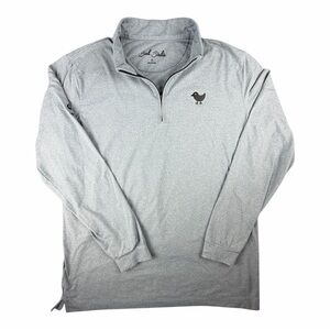 Bad Birdie Men's Golf Polo Pullover XL Gray 1/4 Zip Long Sleeve Embroidered Logo